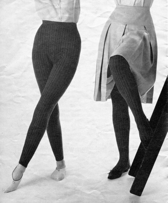Women and Girl's 1960s Vintage Knitted Tights Hose PDF KNITTING PATTERN 