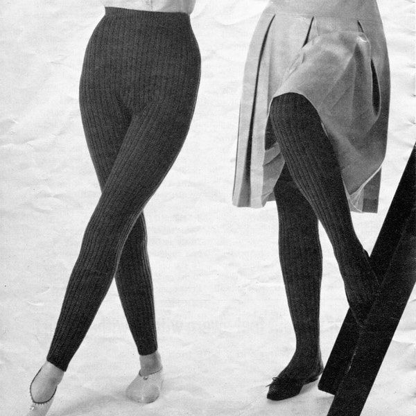 Women and Girl's 1960s Vintage Knitted Tights -- Hose -- PDF KNITTING PATTERN