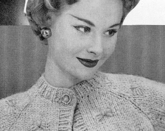 1950s Ladies' Shrug with Butterfly Stitch Detail -- PDF KNITTING PATTERN