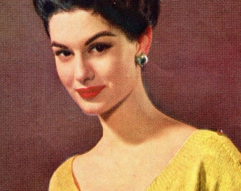 Women's 1950s Vintage Scoop Neck Blouse -- PDF KNITTING PATTERN