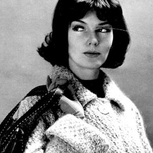 Women's 1960s Vintage Textured-Stitch Car Coat -- PDF KNITTING PATTERN