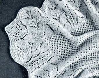 Infant's Vintage Shawl -- Blanket -- Newborn -- PDF KNITTING PATTERN