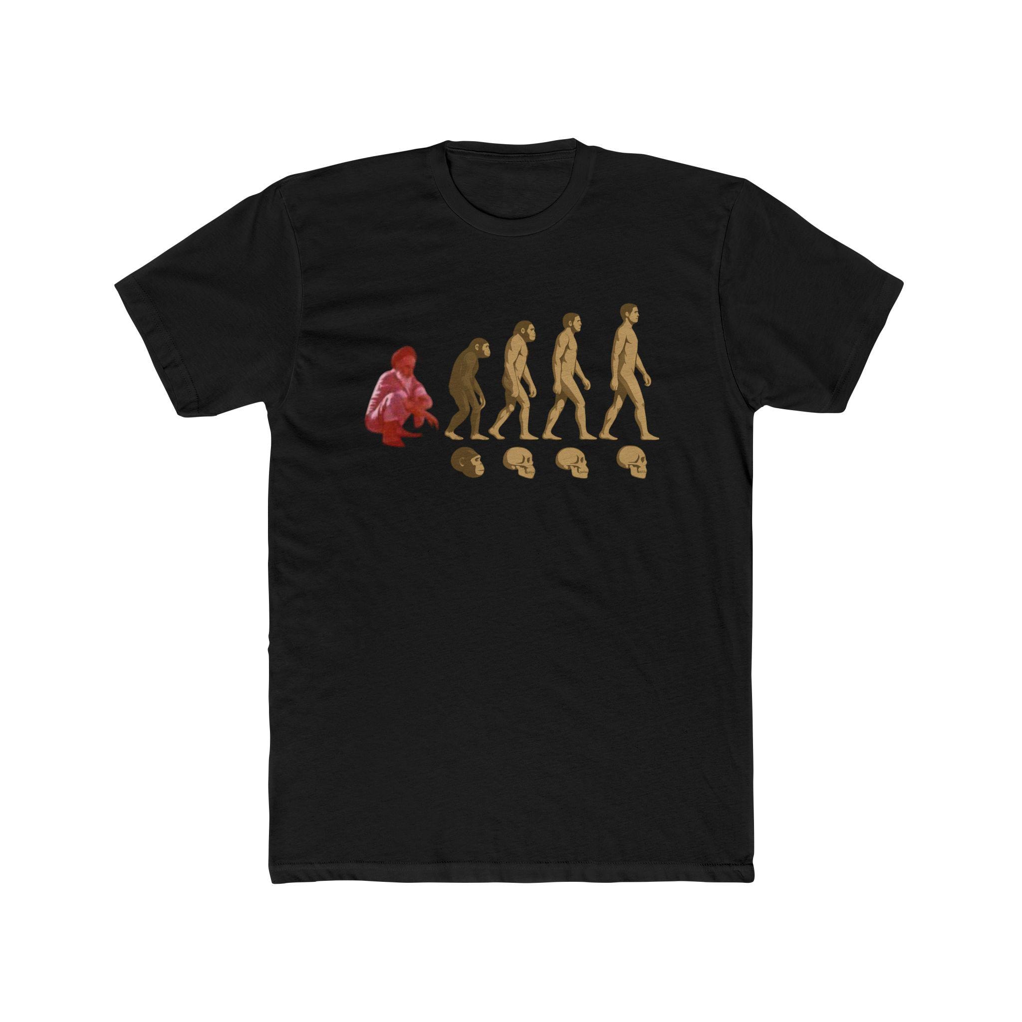 Kiwistar – T-shirt Uomo Con Stampa Müllmann Evolution – Arancione – Girocollo – Vestibilità Moderna – Taglia XL - 4