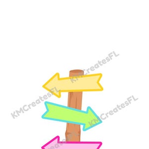 PNG DIGITAL DOWNLOAD - Sign Post - 3 signs - Grass