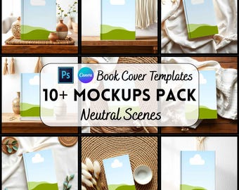 Book Cover Mockup, Custom Book Cover, Digital Product, Mockup Bundle, Digital Download, Easy to Use