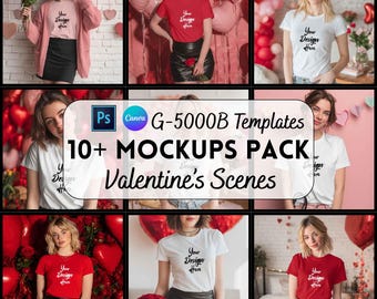 Valentine's Day Gildan 5000b Mockup, Gildan Mockup, Canva Mockup, Digital Download, Print on Demand