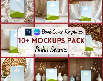 Mockup boekomslag, aangepaste boekomslag, Bookstagram-sjabloon, gebruiksvriendelijk, Canva-mockup, digitale download