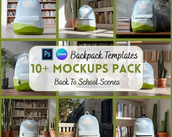 Back to School Backpack Mockup, Backpack Template, Custom Backpack, Mock Up, Canva Mockup, Digital Download