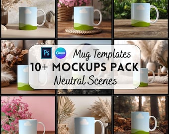 Mug Mockup Bundle, Canva & PSD Template, Digital Download, Print on Demand