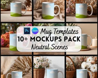 Mug Mockup Bundle, Canva & PSD Template, Digital Download, Print on Demand