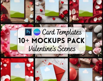 Valentine's Day Card Mockup, Greeting Card Mockup, Printify Mockup Canva Mockup, Digital Download