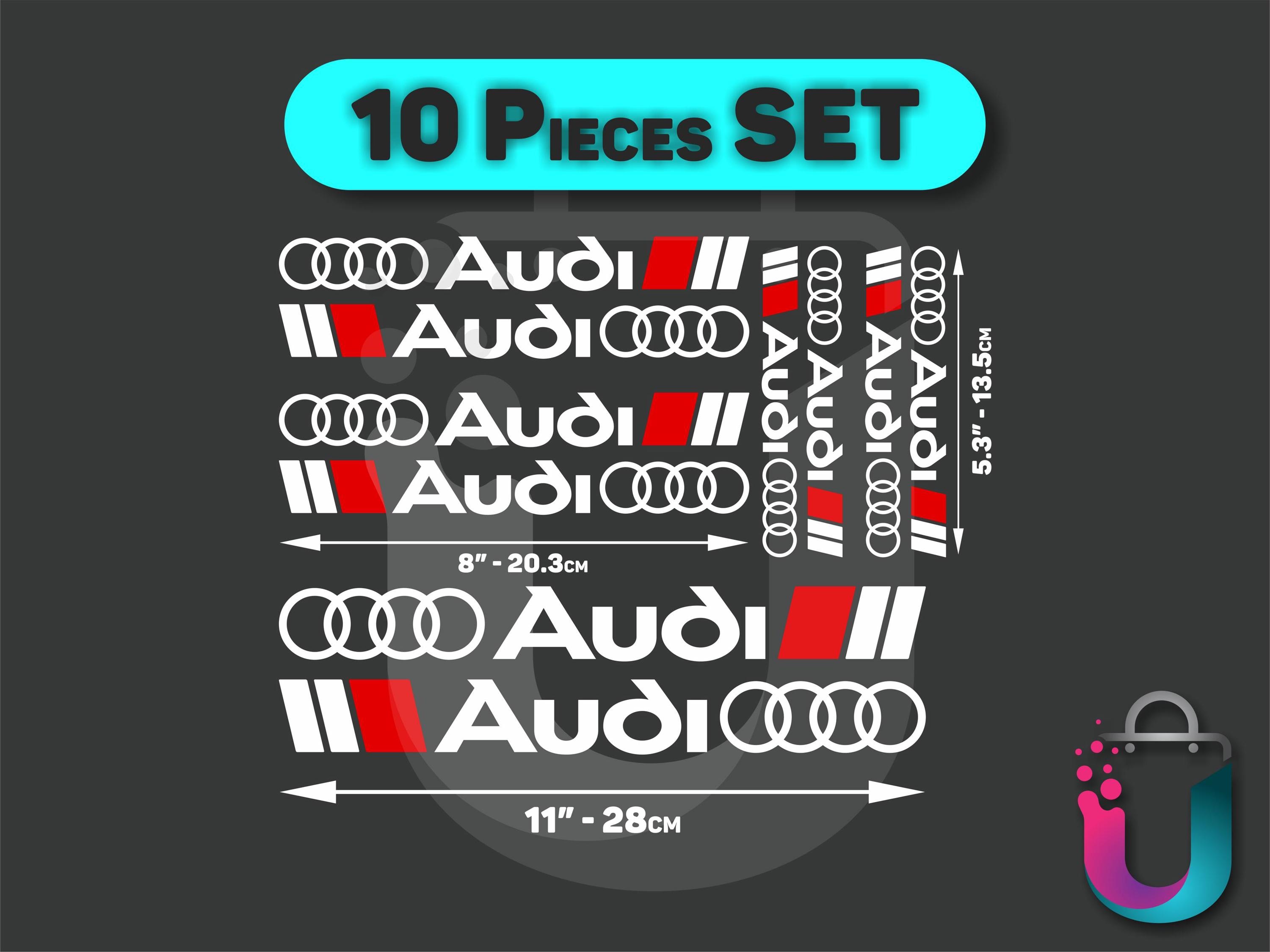 AUDI Türgriff Decal Aufkleber – Sport Racing Design In Schwarz/Rot, Vinyl