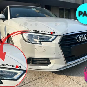2x Quattro Decal Set Available in 4 colors. Badge, Logo, Emblem, Stripes.