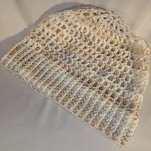 Beanie - Crochet - Winter Hat - White and Cream