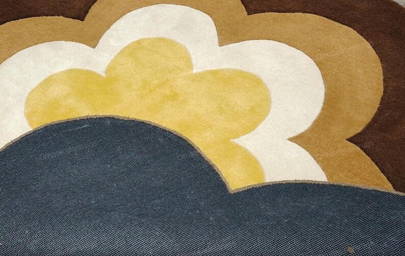 Hand Tufted Wool Floral Rug, Modern Flower Carpet, Custom Size - Etsy