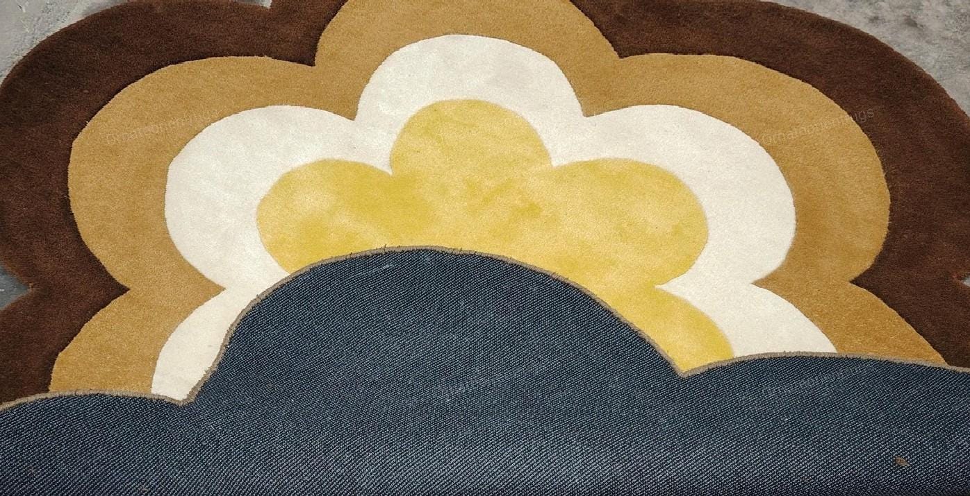 Hand Tufted Wool Floral Rug, Modern Flower Carpet, Custom Size - Etsy