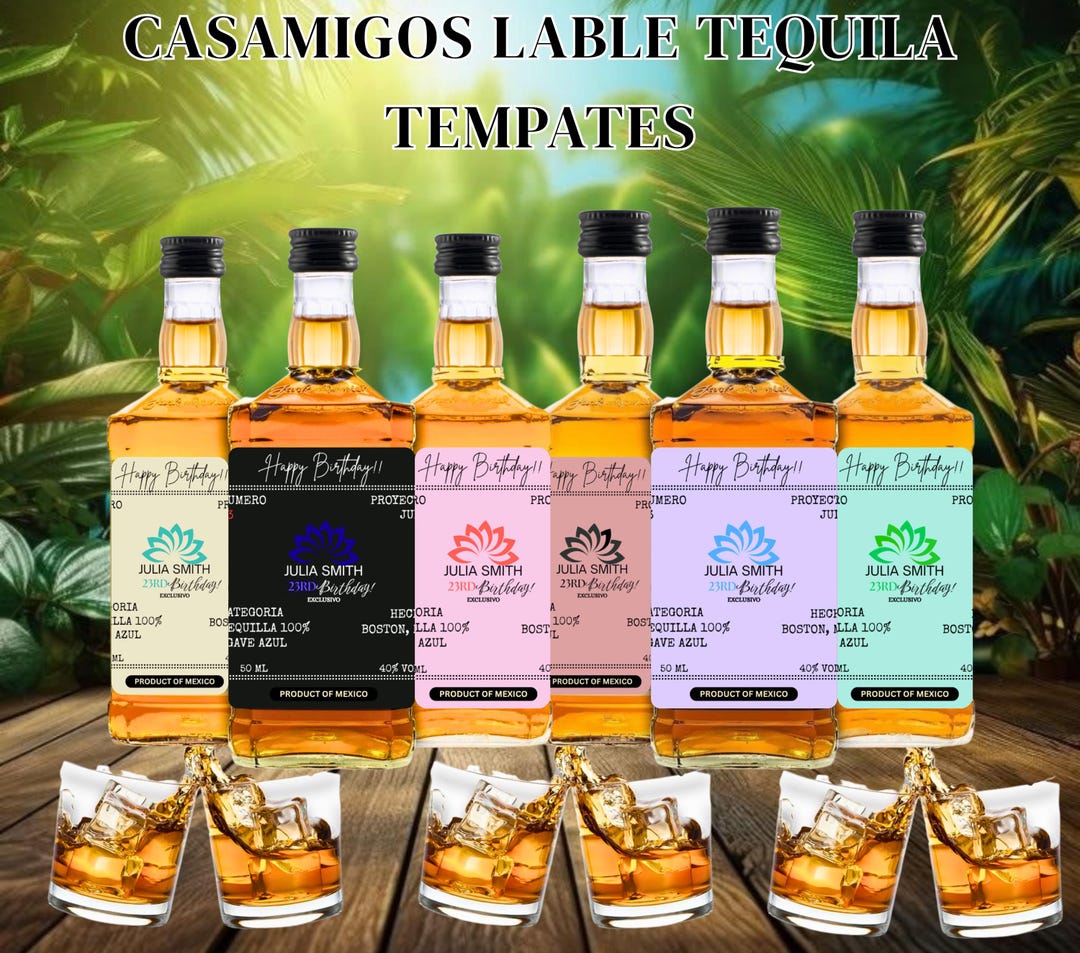 CASAMIGOS Label Tequila Template, Tequila Label, Personalized Label