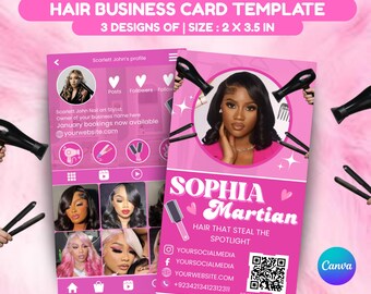 Nail Tech QR Code Business Card Template | Editable Canva Template | Nail Artist Business Card | Premade Business Flyer | Digital Download