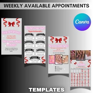 Weekly Available Appointments Template, Availability Calendar Instagram Story, Schedule Calendar, Appointment Story flyer, Canva Editable