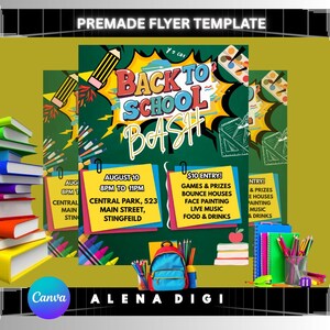Back to School, Back To School Flyer template, Back to school sale flyer, Braid Special Flyer, August Booking Flyer, Canva Editable Template