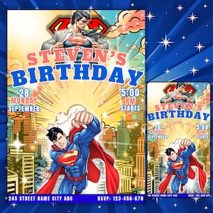 Superhero Birthday Invitation Template: DC Comic Party (Digital Download