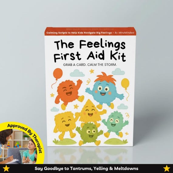 The Feelings First Aid Kit, Kids Feelings Cards, Emotional Regulation Tool for Children Calm Down Activities Therapy Cards, Physical Version
