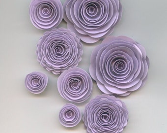 Lavender Purple Girl Handmade Spiral Paper Flowers