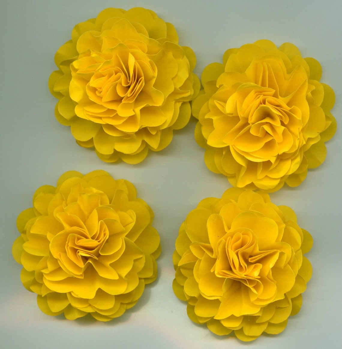 Bright Yellow Carnation Paper Flowers Embellishments Etsy
