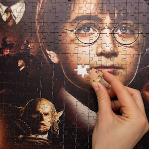 Harry Potter Wooden Jigsaw Puzzle, 1000 Pieces, Classic Movie Artwork, Large Puzzle for Adults