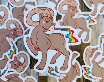 Big horn sheep pan 3” vinyl sticker