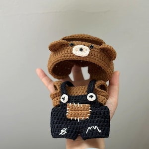 Handmade Crochet Labubu Outfit, Bear - themed Doll Clothes Set, Kawaii Toy Dress - up