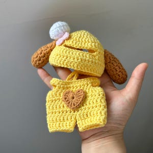Handmade Crochet Cute Bee Dog Doll Clothes, Suitable for Generation 1/2/3 (17cm Doll), Perfect Halloween Gift (Doll Not Included)