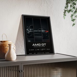 Mercedes-AMG GT Wall Art | Luxury Triptych Poster | Supercar Print | Modern Car Decor |  Vertical Framed Poster