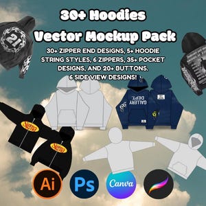 30+ Hoodie High-Quality Premium Clothing Mockup Pack Extensive Streetwear Vector Bundle Pack for Designers and Brands