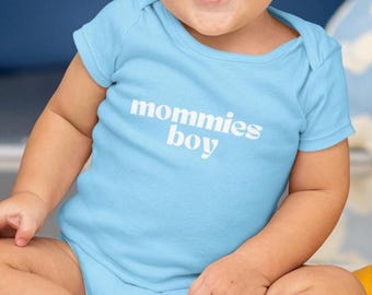 Mommies Boy Infant Bodysuit, Two Moms shirt, two moms Baby Gift, Pride LGBTQ kids shirt, Lesbian baby shower gift