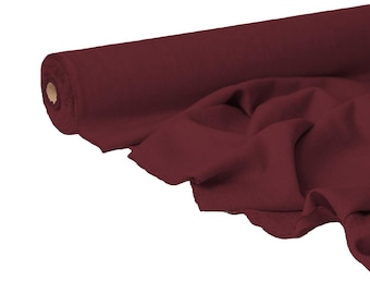 Tela de lino color vino burdeos / Suave, peso medio, cortada a medida