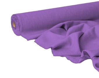 Lavender Floral Linen Fabric – Natural Flax, 56" Wide, By The Yard