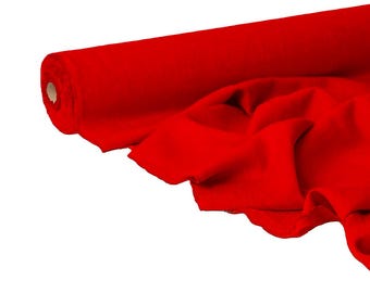 Vibrant Red Linen Fabric | Softened Medium Weight Textile