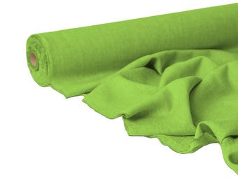 Inchworm Green Linen Fabric – Soft Breathable Cloth for Sewing
