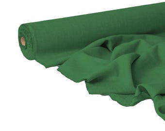 Middle Green Linen Fabric by the Yard – Soft, Breathable Linen