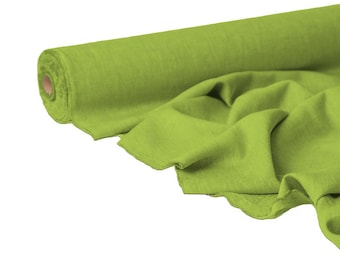 June Bud Green Linen Fabric – Natural, Breathable, 56" Wide