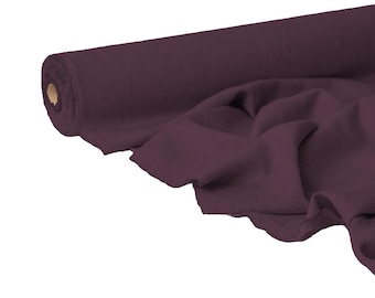 Eggplant Linen Fabric: Deep Purple Dressmaking, Upholstery - Soft & Breathable