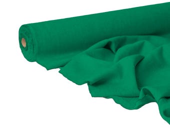Green Flax Linen Fabric: Soft, Breathable, (NCS) by the Yard