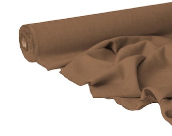 French Beige Linen Fabric By The Yard: Soft, Natural Flax (56 inches)
