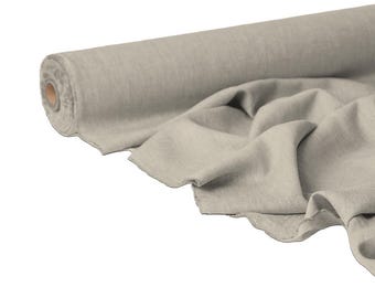 Bone Linen Fabric: Natural Off-White, Dressmaking, Upholstery, 56" Wide