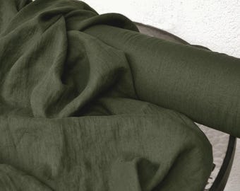 Hand-Dyed 185 GSM Linen Fabric by the Yard, Natural Textile for Sewing & Crafting