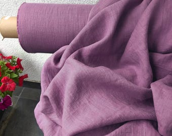 Hand-Dyed Linen Fabric by the Yard, 185 GSM Medium Weight Apparel Textile Art
