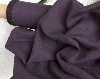 Hand-Dyed 185 GSM Linen Fabric by the Yard, Solid Color, Apparel & Home Decor