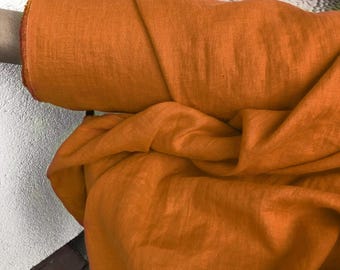 Hand-Dyed 185 GSM Linen Fabric by the Yard, Natural Textile for Sewing & Crafting
