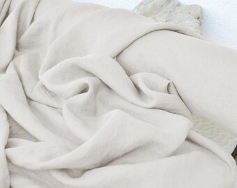 Hand-Dyed 100% Linen Fabric by the Yard, 185 GSM, Natural Textile for Sewing & Crafting